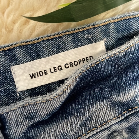 Cotton:On Wide Legged Cropped Jean/ Medium Wash Denim/ Size 10 - Picture 6 of 9